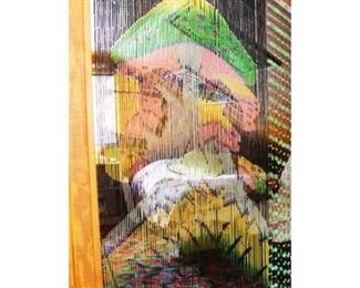 Colorful Psychedelic Mushroom Beaded Curtain Divider