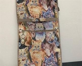 Jade Cat Tapestry Large Rolling Travel Shopping Cart with Collapsible Wheels