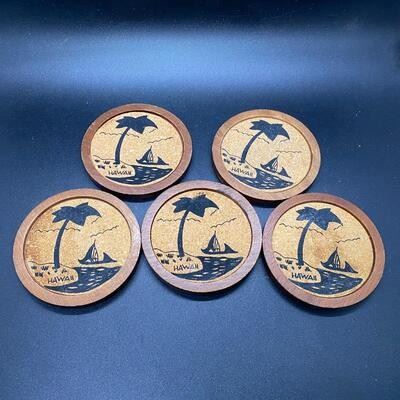Lot of Hawaii Cork Wood Coasters