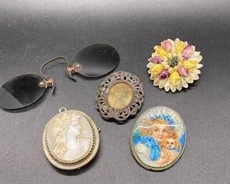 Lot of Vintage Sunglasses Spectacles Brooch Pendants More