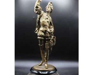 Vintage Paint Spelter Metal Falconer Hunter Statue