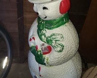 large blow mold snowman vintage