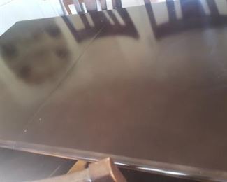 Dark Wood Dining Table w/6 Chairs and Leaves