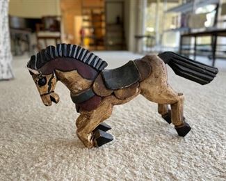 Carved wood horse. Photo 1 of 3. 