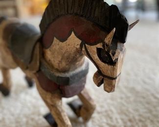 Carved wood horse. Photo 2 of 3. 