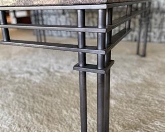 Metal and granite cocktail table. Measures 42" x 42" x 18" H. Photo 2 of 3. 