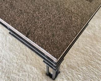 Metal and granite cocktail table. Measures 42" x 42" x 18" H. Photo 3 of 3. 