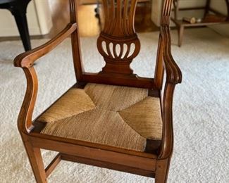 Antique rush-seat Chippendale chair with stamp - 2 available. Each measures 22" W x 17" D x 32" H. Photo 1 of 4. 