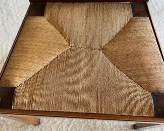 Antique rush-seat Chippendale chair with stamp - 2 available. Each measures 22" W x 17" D x 32" H. Photo 4 of 4. 