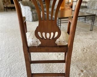 Antique rush-seat Chippendale chair with stamp - 2 available. Each measures 22" W x 17" D x 32" H. Photo 2 of 4. 