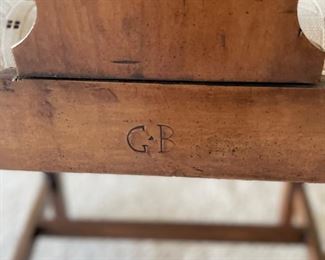 Antique rush-seat Chippendale chair with stamp - 2 available. Each measures 22" W x 17" D x 32" H. Photo 3 of 4. 