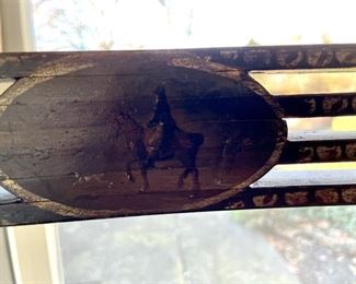 Antique hand-painted cane-seat bench. Measures 72" W x 22" D x 16" H. Photo 7 of 8. 