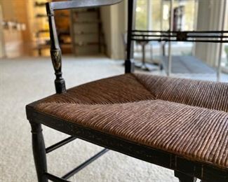 Antique hand-painted cane-seat bench. Measures 72" W x 22" D x 16" H. Photo 3 of 8. 