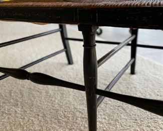 Antique hand-painted cane-seat bench. Measures 72" W x 22" D x 16" H. Photo 8 of 8. 