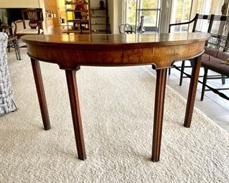 Antique demi-lune.  Measures 48" W x 19" D x 30" H. Photo 1 of 4. 