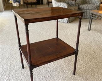 Two-tiered side table. Measures 20" W x 16" D  x 26" H. Photo 1 of 3. 