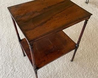 Two-tiered side table. Measures 20" W x 16" D  x 26" H. Photo 2 of 3. 