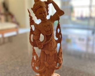 Thailand carved-wood temple statue. Measures 13" H. Photo 1 of 2. 
