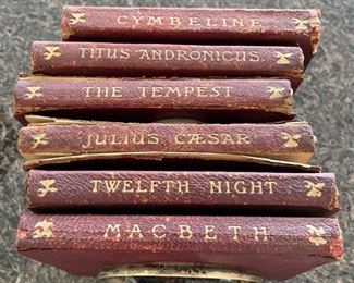 Sample of antique leather-bound books. 