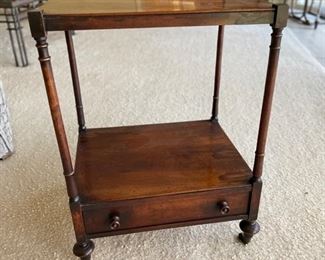 Side table on casters with drawer. Measures 20" W  x 16" D x 26" H. Photo 1 of 3. 