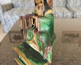Carved wood statue of praying woman.Measures 15" H. Photo 2 of 3. 