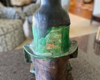 Carved wood statue of praying woman. Measures 15" H. Photo 3 of 3. 