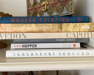 Sample of Coffee Table books: Modern Painting, Richard Avedon's Capote, Edward Hopper, Jasper Johns, etc. Photo 1 of 2. 