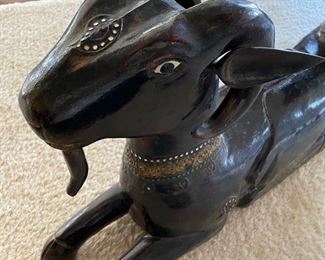 Egyptian double-headed carved wood goat. Photo 4 of 4. 