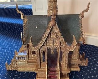 Gilt hand-carved wood Thai Buddhist temple. Photo 1 of 2. 