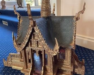 Gilt hand-carved wood Thai Buddhist temple. Photo 2 of 2. 