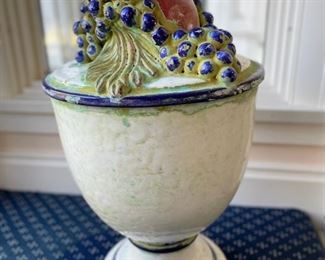 Glazed ceramic topiary urn. Measures 24" H. Photo 1 of 2. 
