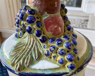 Glazed ceramic topiary urn. Measures 24" H. Photo 2 of 2. 