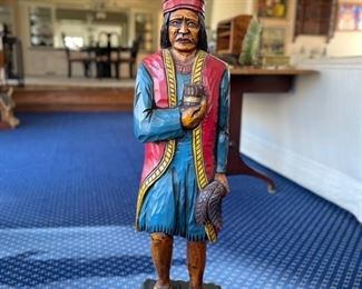 Hand-carved cigar store Native American Indian statue. Measures 36" H x 7" D. Photo 1 of 4. 