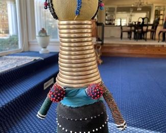 Kayan Folk Art doll, Thailand. Measures 34" H x 6" D. Photo 2 of 2. 