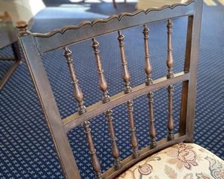 Dunbar Furniture Corp. game table and set of 4 chairs. Table measures 32" x 32" x 28" H with 25.5" clearance. Chairs measures 22" W x 18" D x 34" H with 18" seat height. Photo 3 of 5. 