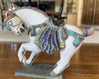 Glazed terracotta horse. China. Photo 1 of 3. 