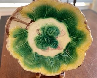 Majolica plate on stand - 2 available. Photo 1 of 2. 