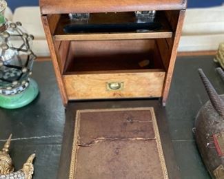 Antique English burl wood lap-top writing desk in case. Photo 1 of 2. 