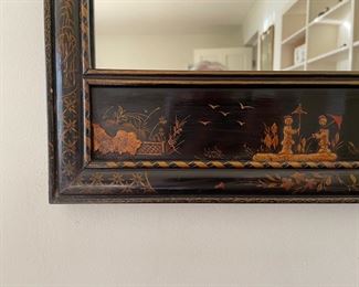 Ebony Chinoiserie mirror. Photo 2 of 2. 