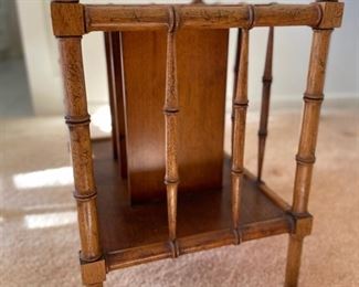 Vintage magazine rack on casters with faux bamboo styling. Photo 2 of 5. 