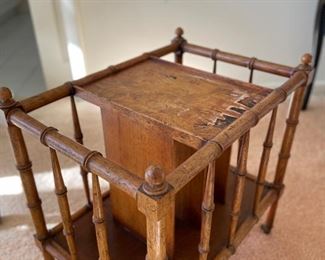 Vintage magazine rack on casters with faux bamboo styling. Photo 4 of 5. 