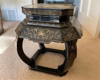 Ebony chinoiserie stool. Photo 1 of 2. 