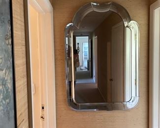 Art Deco glass-framed mirror. Photo 1 of 3. 