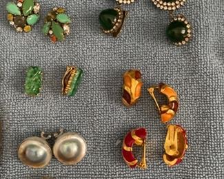 Sample of clip-on earrings. 