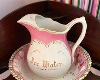 Antique Ice Water pitcher with under plate and stand. Photo 1 of 2. 