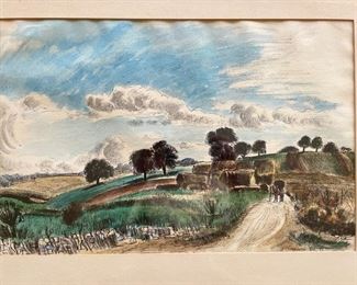 Vintage watercolor painting signed by artist. Photo 3 of 4. 