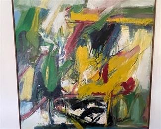 Original acrylic modern art. Singed on back by artist. Measures 31" x 42." Photo 1 of 2. 