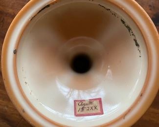 Vintage Fenton Cactus pattern caramel brown slag glass footed compote - 2 available.  Photo 3 of 4.  