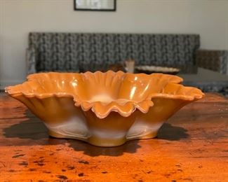 Vintage chocolate slag glass bowl. 