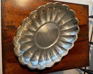 Silver plate scallop-rim serving bowl. Photo 1 of 2. 